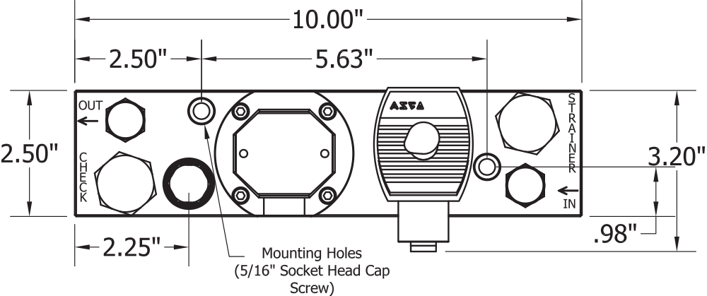 ASI Hammer Injection Block Dimensions Top